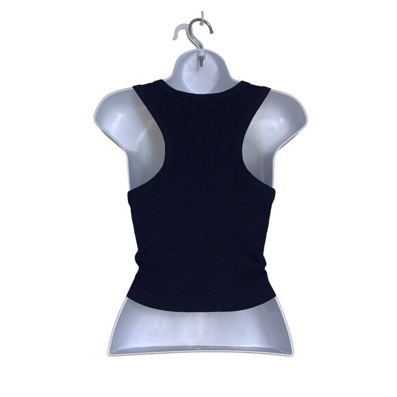 Wild Fable Junior Teens Navy Blue Round Neck Ribbed Cropped Tank Top Size XXL - Picture 6 of 11